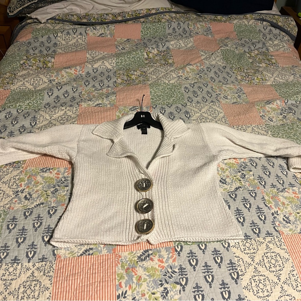 PURE handknit cotton cardigan